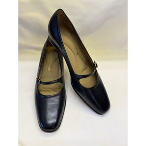 Easy Spirit Eselbert Womens Black Leather Mary Jane Heels Shoes Size 8